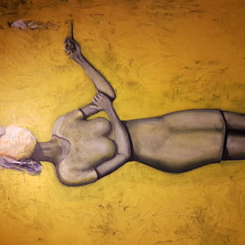 Картина под названием "La demande jaune" - Ital'A, Подлинное произведение искусства, Акрил