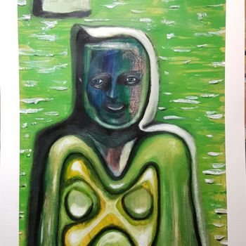 Painting titled "Mona Lisa" by Ital'A, Original Artwork, Acrylic