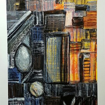 Painting titled "Containers" by Ital'A, Original Artwork, Acrylic