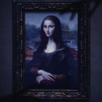 Цифровое искусство под названием "Le Louvre at Night" - Fab Le Blanc, Подлинное произведение искусства, Цифровая живопись