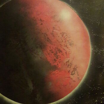 Painting titled "Pink planet" by Faban El, Original Artwork, Spray paint