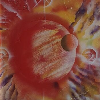 Painting titled "lost univers" by Faban El, Original Artwork, Spray paint
