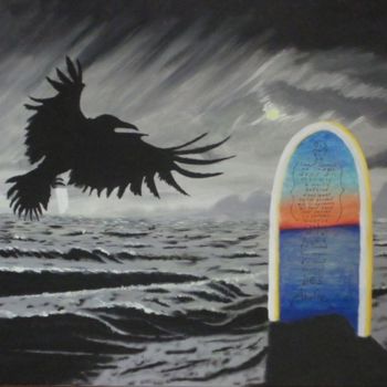 Peinture intitulée "Le corbeau et la mi…" par Fabien Champtoussel, Œuvre d'art originale, Acrylique