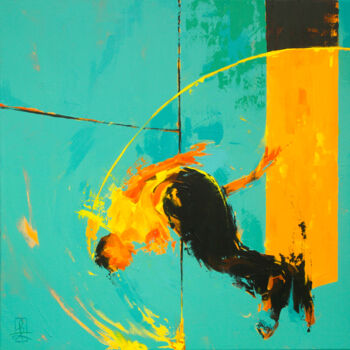 Картина под названием "ORBIT #01" - Fabia Zobel, Подлинное произведение искусства, Акрил Установлен на Деревянная рама для н…
