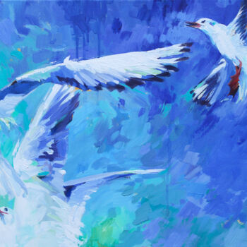 Картина под названием "DYNAMIC FLIGHT" - Fabia Zobel, Подлинное произведение искусства, Акрил Установлен на Деревянная рама…