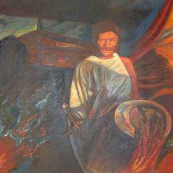 Painting titled "angeldela muerte" by Fabian Guerrero, Original Artwork