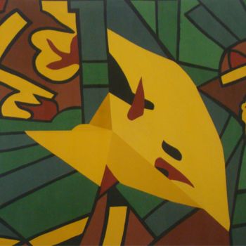 Malerei mit dem Titel ""Revendo Picasso"" von Fabiana Lorentz, Original-Kunstwerk, Acryl