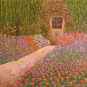 Pintura titulada "El jardín" por Fabiana Iglesias, Obra de arte original, Acrílico Montado en Bastidor de camilla de madera