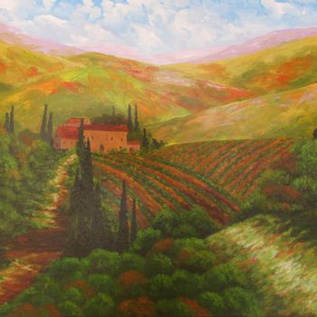 Painting titled "Canto della Terra" by Fabiana Iglesias, Original Artwork, Acrylic Mounted on Wood Stretcher frame