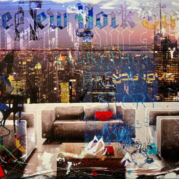 Malerei mit dem Titel "NY SYMPSON" von Fabiano, Original-Kunstwerk, Acryl