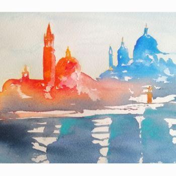 Peinture intitulée "Venice" par Fabian Pauly, Œuvre d'art originale, Aquarelle