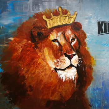 Ζωγραφική με τίτλο "King" από Fabienne Christ, Αυθεντικά έργα τέχνης, Ακρυλικό