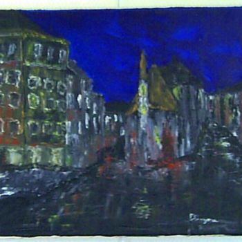 Malerei mit dem Titel "Annecy by night" von Fabien Fregona, Original-Kunstwerk