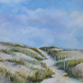 Painting titled "Le petit chemin dan…" by Fabien Renault, Original Artwork, Acrylic Mounted on Wood Stretcher frame