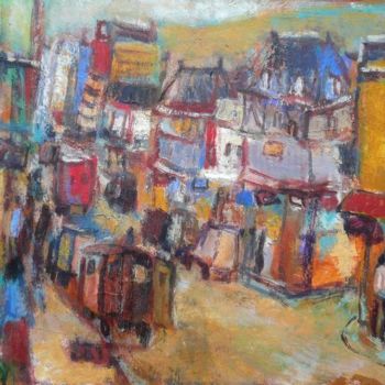 Malerei mit dem Titel "street scene" von Fabien Cango, Original-Kunstwerk, Öl