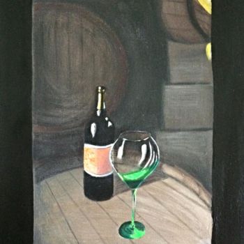 Painting titled "cave à vin" by Fabienne Becker, Original Artwork