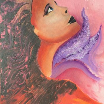 Painting titled "lilas gerl" by Fabienne Becker, Original Artwork