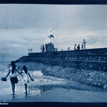 Photographie intitulée "Cyanotype Kampot" par Fabienne Boutier, Œuvre d'art originale, Photographie argentique