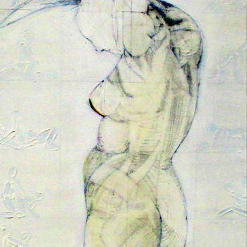 Pittura intitolato "aphrodite.le désir." da Fabienne Deguines, Opera d'arte originale, Encausti