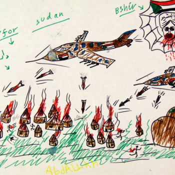 Drawing titled "la-guerre-l-horreur" by Fabienne Deguines, Original Artwork