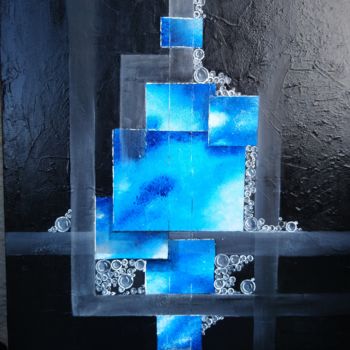 "Abstrait bleu" başlıklı Tablo Fabienne Dequidt tarafından, Orijinal sanat, Akrilik