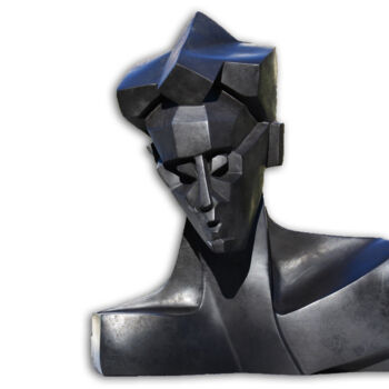 Sculpture intitulée "Tête cubiste" par Fabienne Fol, Œuvre d'art originale, Coulage