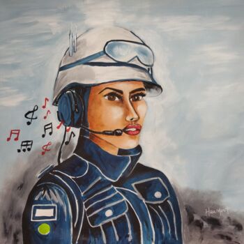 Painting titled "Painter Air Force" by Fabienne Haumont, Original Artwork, Acrylic