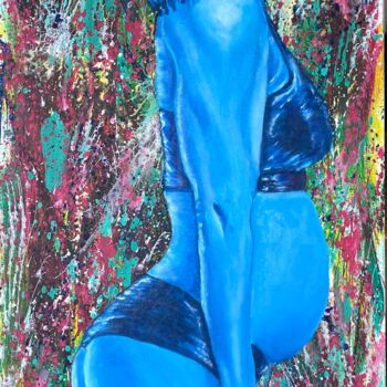Картина под названием "Iris" - Fabienne Jean-Marie-Flore, Подлинное произведение искусства, Масло