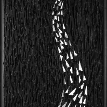 Sculpture intitulée "Jet de Lumière" par Fabienne Le Pajolec Moree, Œuvre d'art originale, Mosaïque Monté sur Châssis en bois