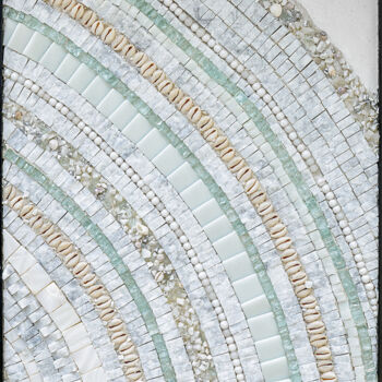 Scultura intitolato "Candeur" da Fabienne Le Pajolec Moree, Opera d'arte originale, Mosaico Montato su Telaio per barella in…