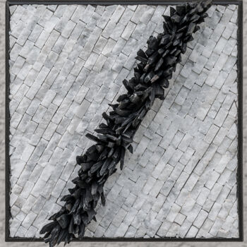 Escultura intitulada "Eclats de blanc" por Fabienne Le Pajolec Moree, Obras de arte originais, Mosaico Montado em Outro pain…