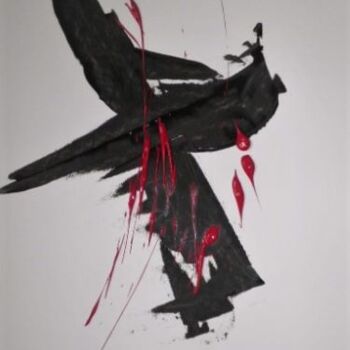 Peinture intitulée "Le Vol d'un Oiseau…" par Fabienne Letondeur, Œuvre d'art originale, Acrylique Monté sur Autre panneau ri…