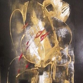 Painting titled "Voyage Dans L'Abstr…" by Fabienne Letondeur, Original Artwork, Acrylic Mounted on Cardboard