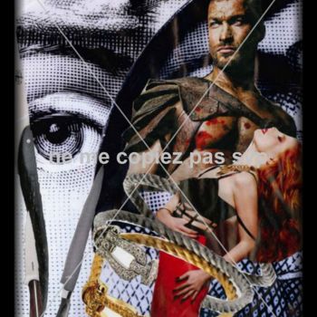 Digital Arts titled "Femme aux couteaux" by Fabienne Manunza, Original Artwork, Collages