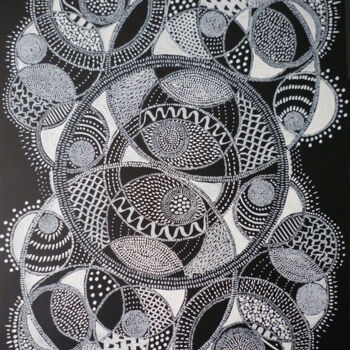 Pintura intitulada "Circles" por Fabienne Martin, Obras de arte originais, Óleo