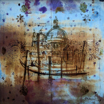 Arts numériques intitulée "Venise Purple" par Fabienne Martin, Œuvre d'art originale, Peinture numérique