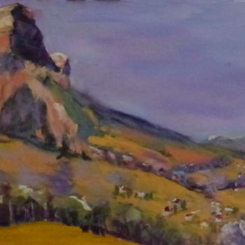 Painting titled "la-dent de Crolles.…" by Munro, Original Artwork, Pastel