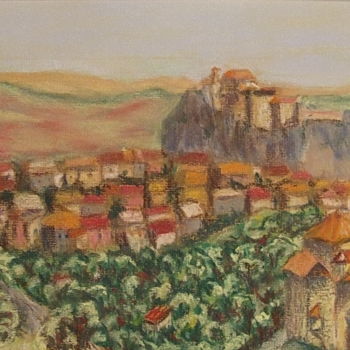Ζωγραφική με τίτλο "village-du-sud-oues…" από Munro, Αυθεντικά έργα τέχνης, Άλλος