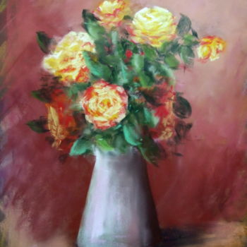 Schilderij getiteld "bouquet fleurs" door Munro, Origineel Kunstwerk