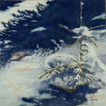 Pintura titulada "La solitude du sapin" por Munro, Obra de arte original, Pastel