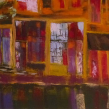Painting titled "quartier rouge" by Munro, Original Artwork, Pastel