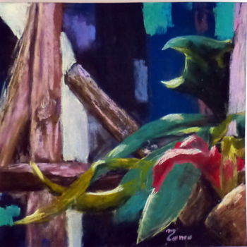 Painting titled "Serre tropicale2" by Munro, Original Artwork, Pastel