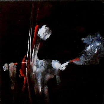Ζωγραφική με τίτλο "Série Noire 2 : His…" από Fabienne Quinsac, Αυθεντικά έργα τέχνης, Ακρυλικό Τοποθετήθηκε στο Ξύλινο πάνελ