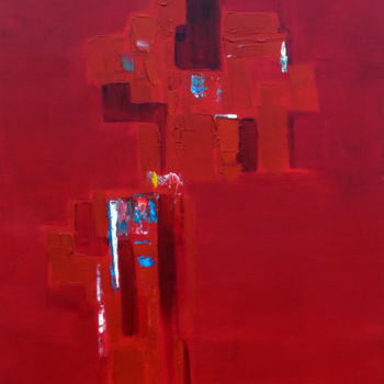 Painting titled "Rouge" by Fasi, Original Artwork, Acrylic