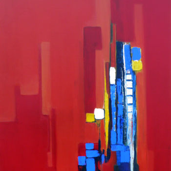 Peinture intitulée "Rouge 4" par Fasi, Œuvre d'art originale, Acrylique