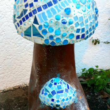 "Champignon Bleu" başlıklı Heykel Fabienne Bar tarafından, Orijinal sanat, Mozaik