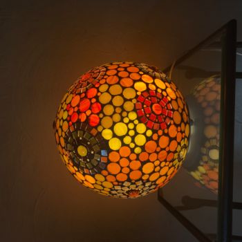 Artcraft titled "Lampe boule en mosa…" by Fabienne Leblond, Original Artwork, Home Décor