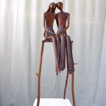 Sculpture intitulée "Les amoureux" par Faby, Œuvre d'art originale, Métaux