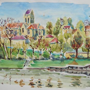 「Auvers-sur-Oise, l'…」というタイトルの絵画 Vincent Dumolardによって, オリジナルのアートワーク, 水彩画