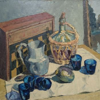 Painting titled "L'échiquier et la d…" by Vincent Dumolard, Original Artwork, Oil